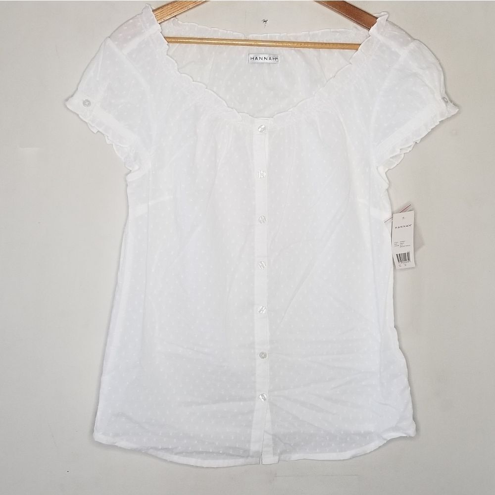 Hannah new with tags blouse short sleeve Women's size small cottage core